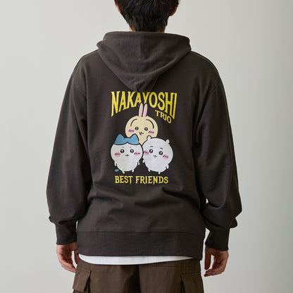 Chiikawa Zip-up Hoodie "Friendly Trio" Sumi