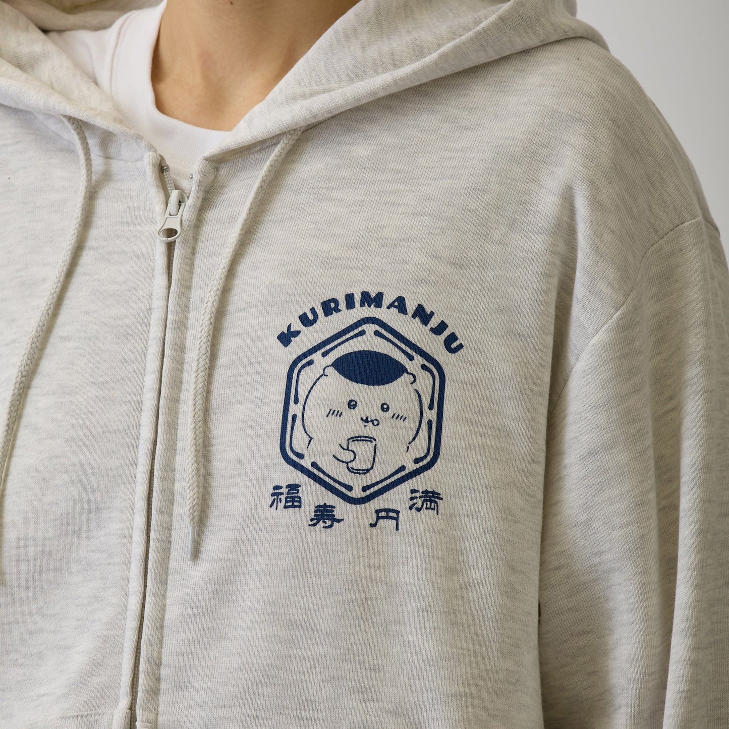 吉伊卡哇 拉链卫衣 福寿圆满 灰色