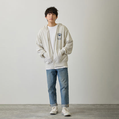 Chiikawa Zip-up Hoodie "Fukuju Enman" Ash