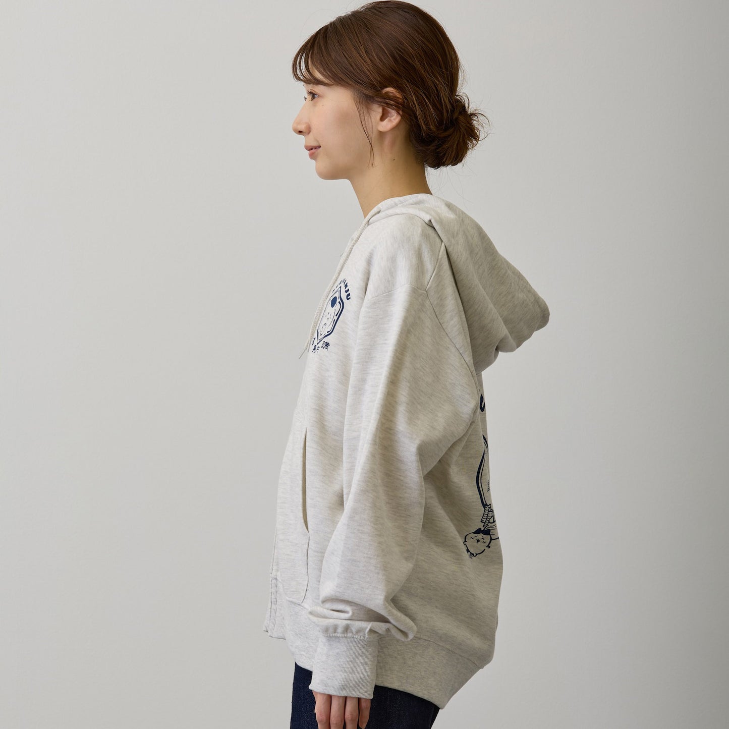 吉伊卡哇 拉链卫衣 福寿圆满 灰色