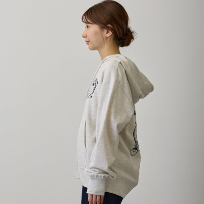 吉伊卡哇 拉链卫衣 福寿圆满 灰色