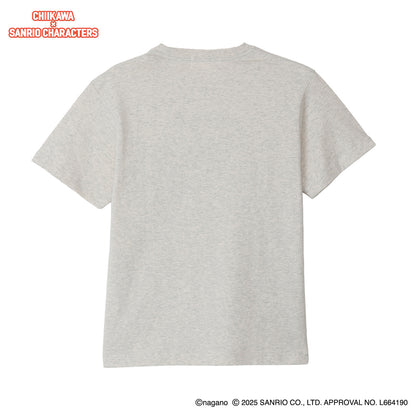 吉伊卡哇 × 三麗鷗角色 T恤 超市 小八貓・凱蒂貓 灰色