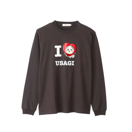 Chiikawa Long Sleeve T-shirt I LOVE USAGI Charcoal