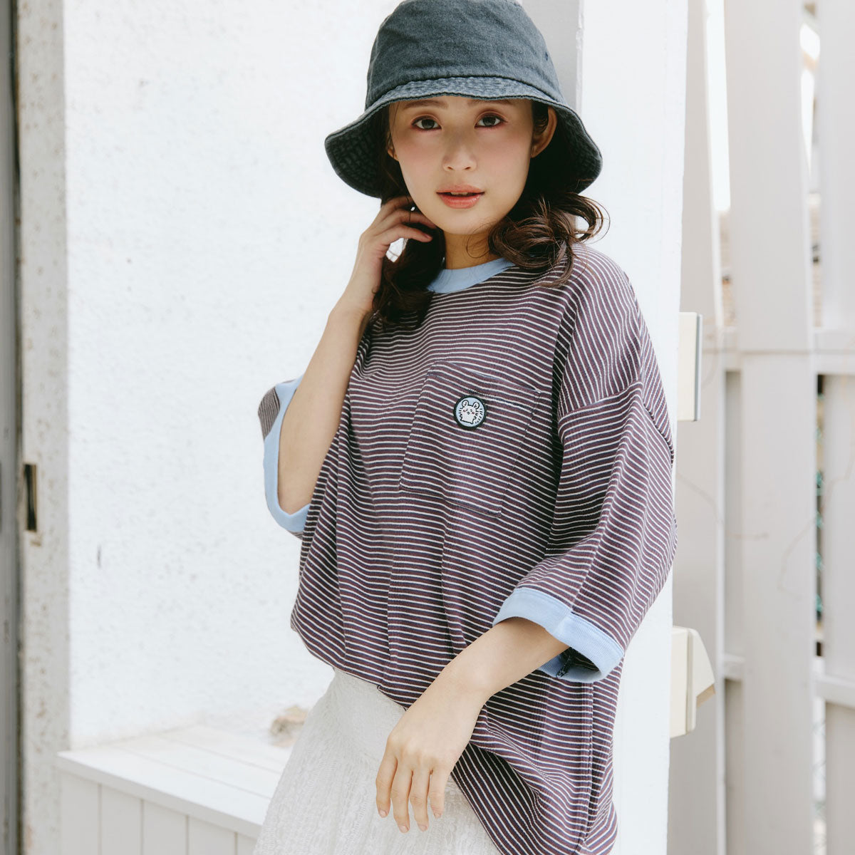 ちいかわ ビッグシルエットポケットTシャツ Robert P.Miller×Talking モモンガ COFFEE