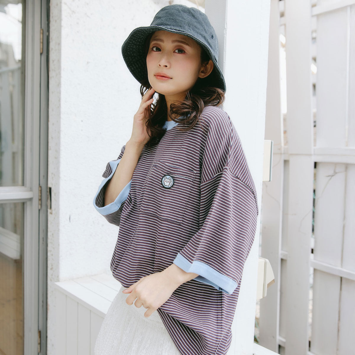 ちいかわ ビッグシルエットポケットTシャツ Robert P.Miller×Talking モモンガ COFFEE