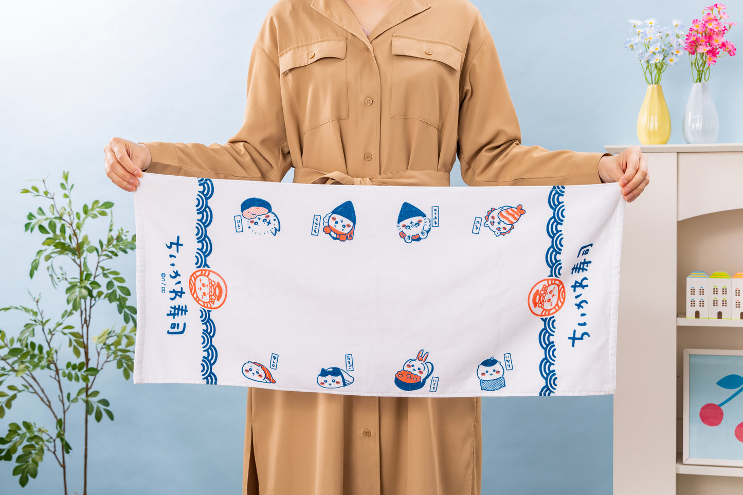Chiikawa Chiikawa Sushi Face Towel (Sushi Everyone)