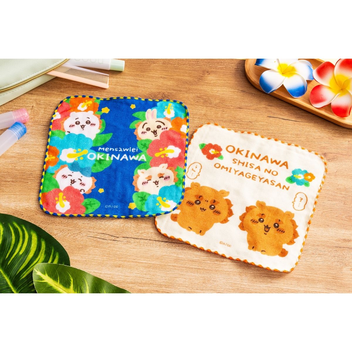 ちいかわ シーサーのおみやげやさん ガーゼハンドタオル（ハイビスカス）