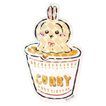 ちいかわ スマホに貼れるサイズのホログラムステッカー（ウラヤハボウズ カップ麺）