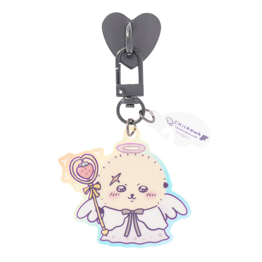 ちいかわ てんし♡あくま キーリングチャーム付きキーホルダー（えらい天使なラッコ）