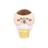 Chiikawa Hanging Plush Toy to Watch Over You from the Desktop (Kurimanju Drinking Beer)