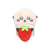 Chiikawa Hanging Plush Toy to Watch Over You from the Desktop (Rakko with a Strawberry)
