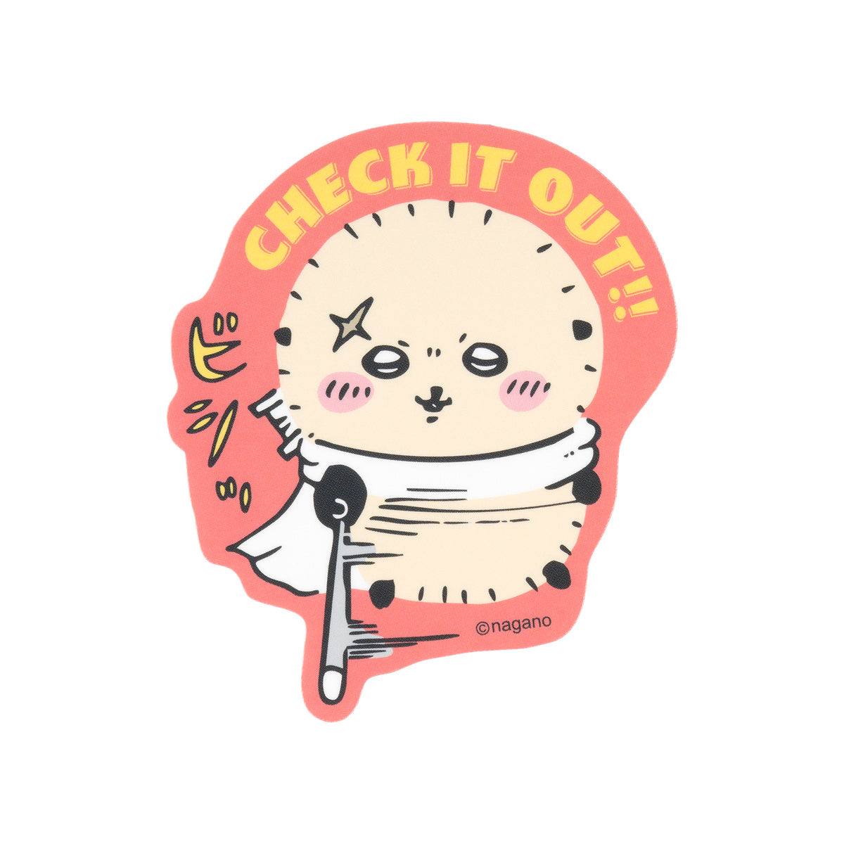 ちいかわ ラッコのスマホに貼れるサイズのステッカー（CHECK IT OUT）