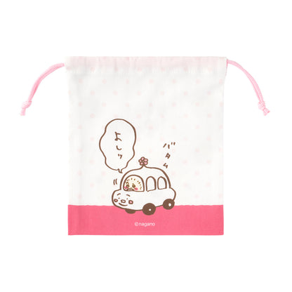 Chiikawa Rakko's Perfect Size Drawstring Pouch (Delicious Sweets)