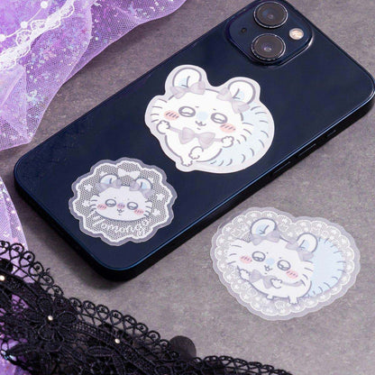 ちいかわ Go!HARAJUKU スマホに貼れるサイズの3枚セットステッカー（リボン モモンガ）