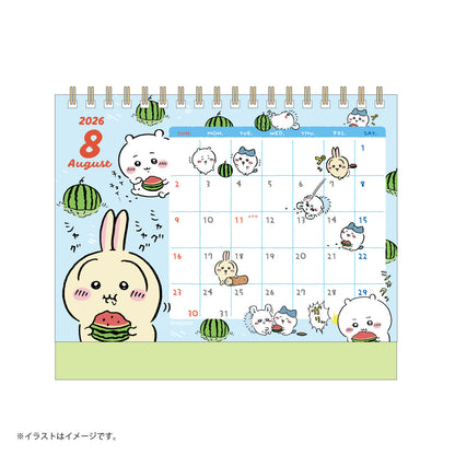 吉伊卡哇 2026年1月開始的桌面日曆 (附迷你貼紙)