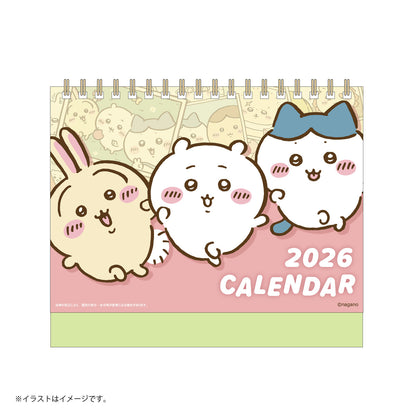 吉伊卡哇 2026年1月開始的桌面日曆 (附迷你貼紙)