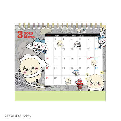 吉伊卡哇 2026年1月開始的桌面日曆 (附迷你貼紙)