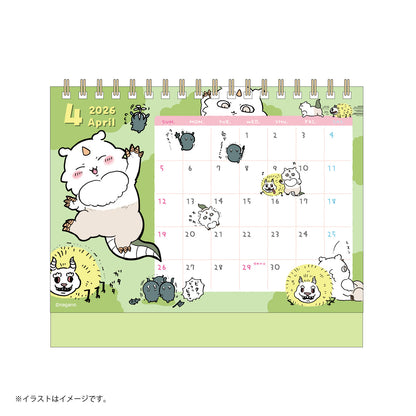 吉伊卡哇 2026年1月開始的桌面日曆 (附迷你貼紙)