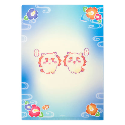 ちいかわ シーサーのおみやげやさん ホログラムクリアファイル（ハイビスカスなみんな）