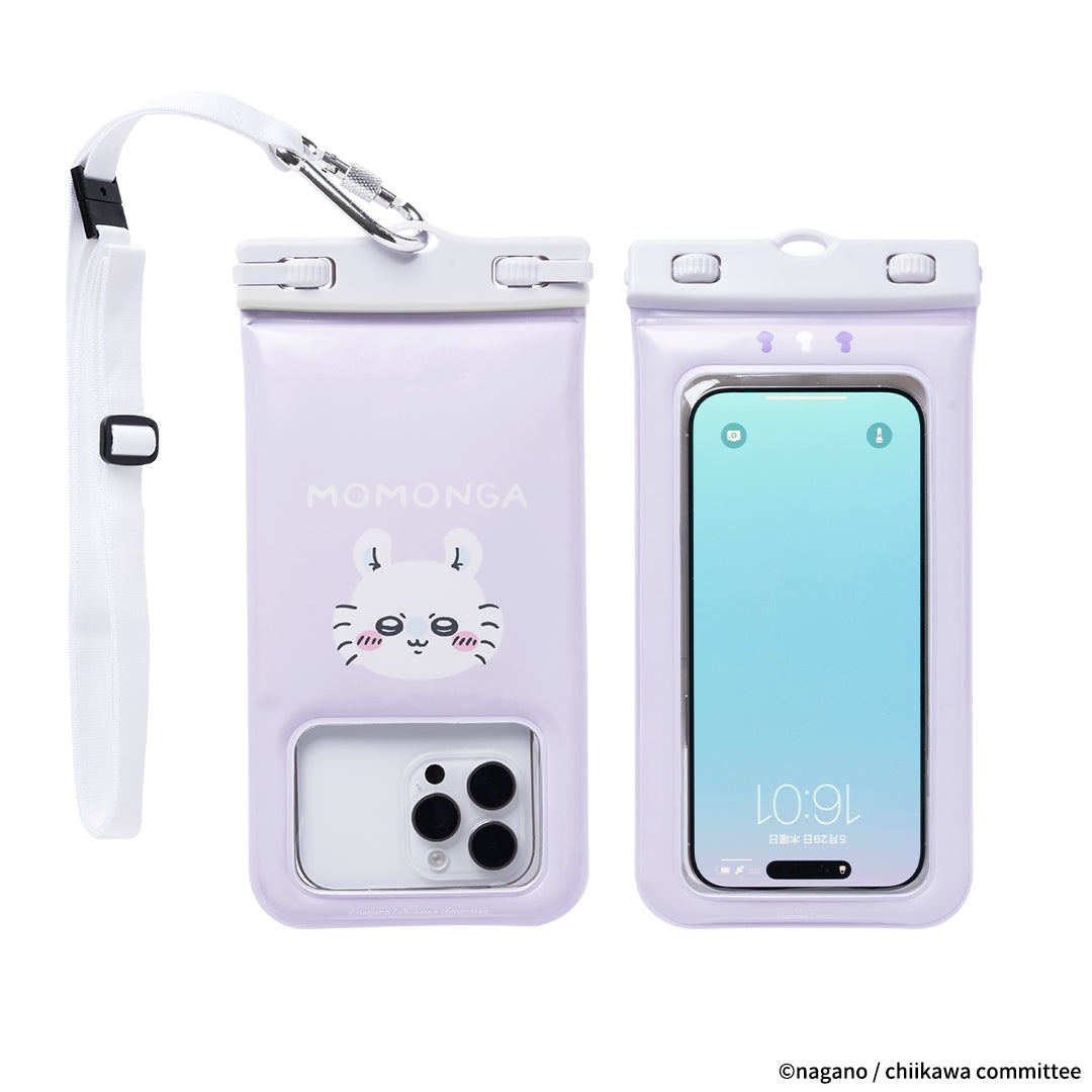 ちいかわ DIVAID フローティング防水ケース ショルダーストラップ付き（モモンガ・フェイス）