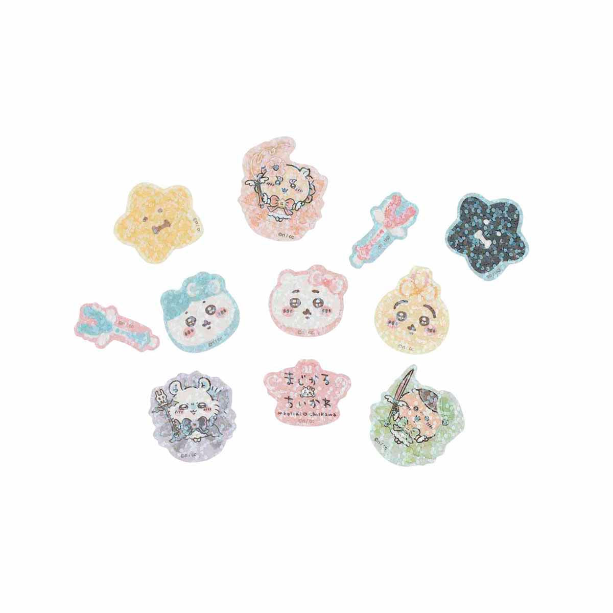 Chiikawa Super Magical Chiikawa Sparkling Flake Stickers (Face_Gold)