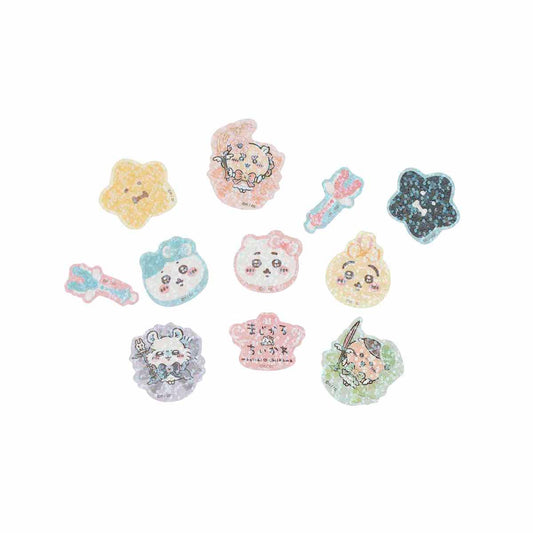 Chiikawa Super Magical Chiikawa Sparkling Flake Stickers (Face_Gold)