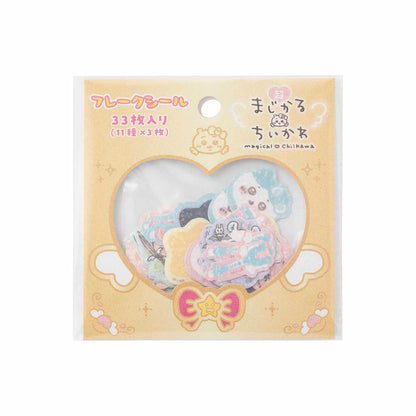 Chiikawa Super Magical Chiikawa Sparkling Flake Stickers (Face_Gold)