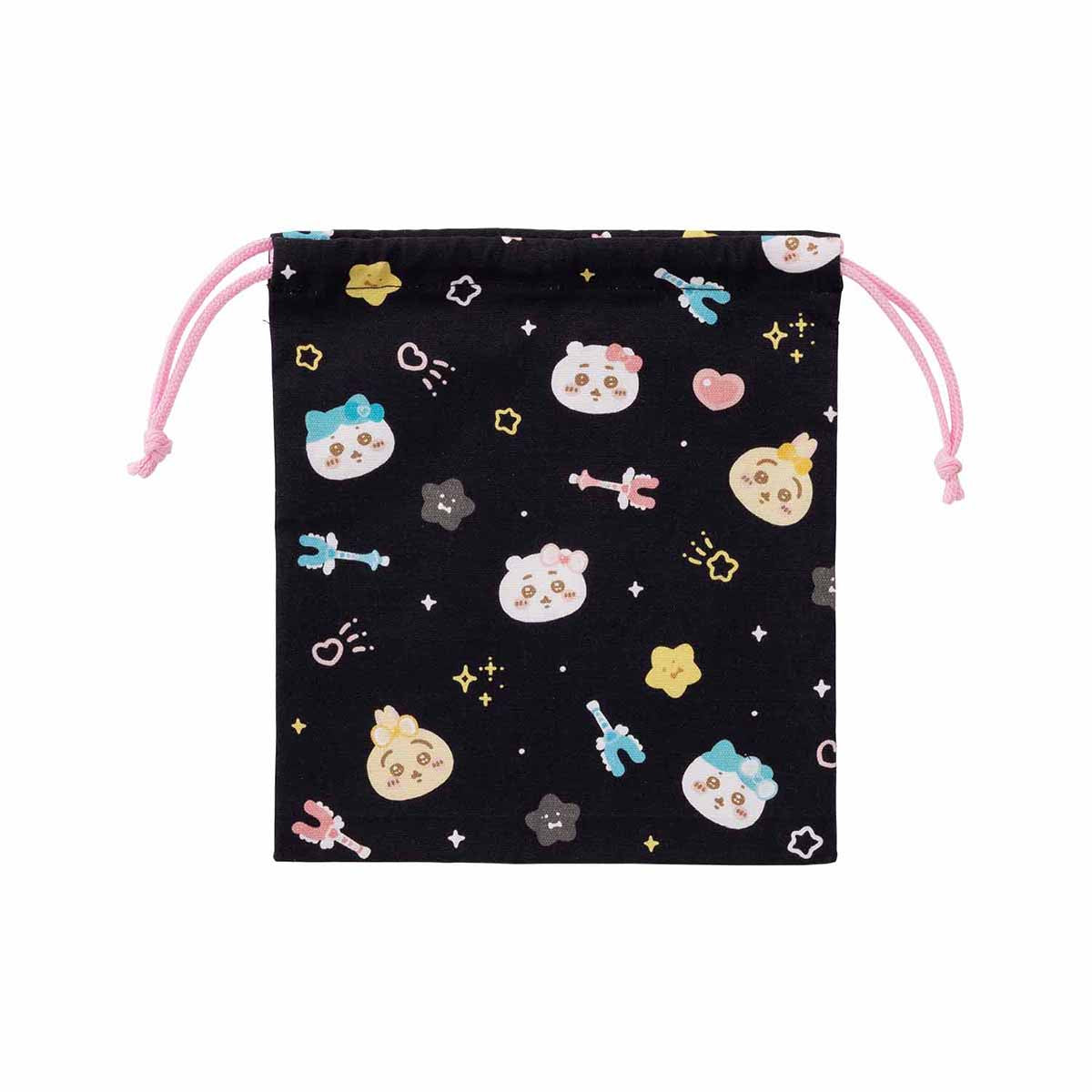 Chiikawa Super Magical Chiikawa Perfect Size Drawstring Bag (Black)