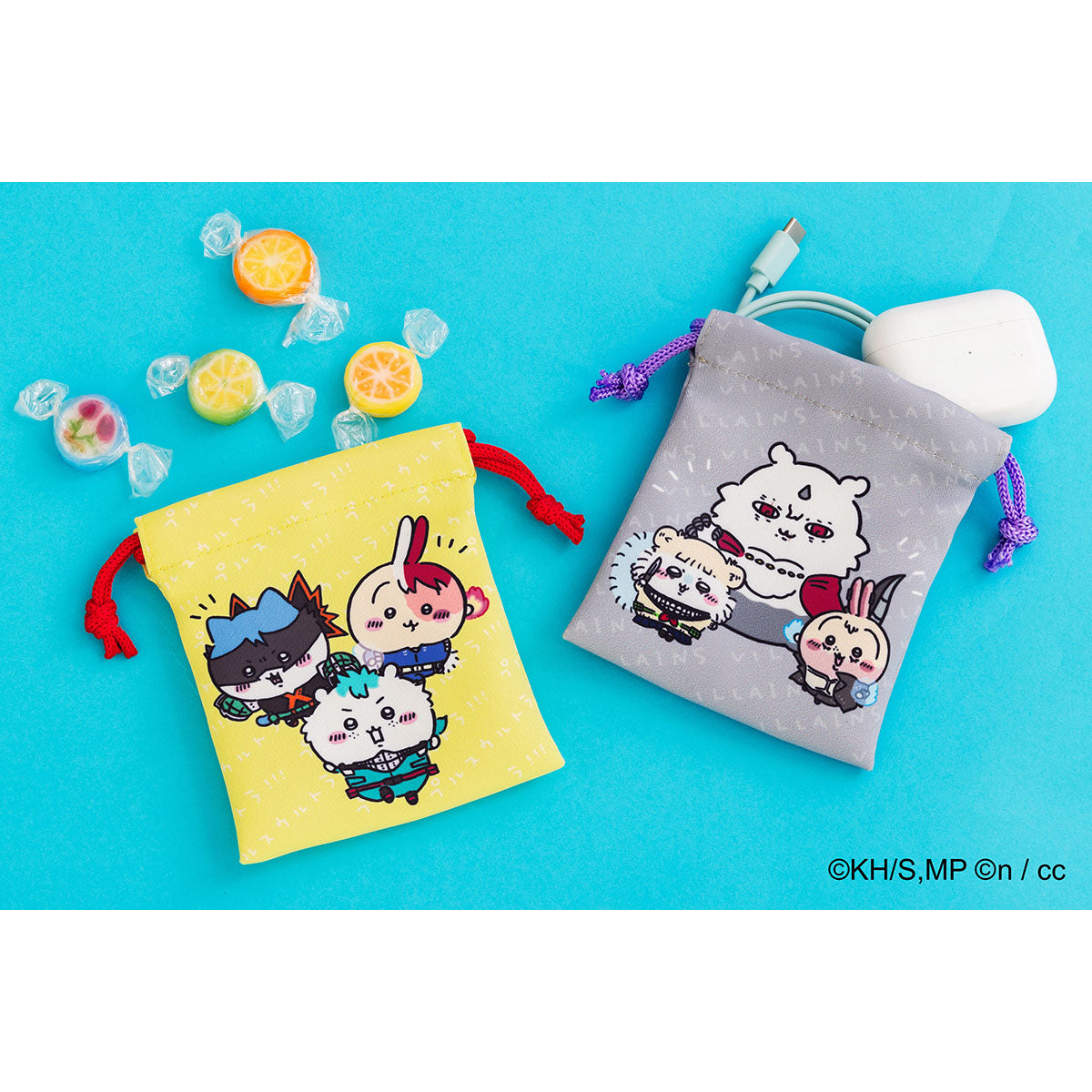 My Hero Academia × Chiikawa Mini Drawstring Pouch Set (Plus Ultra!!! / Villains)