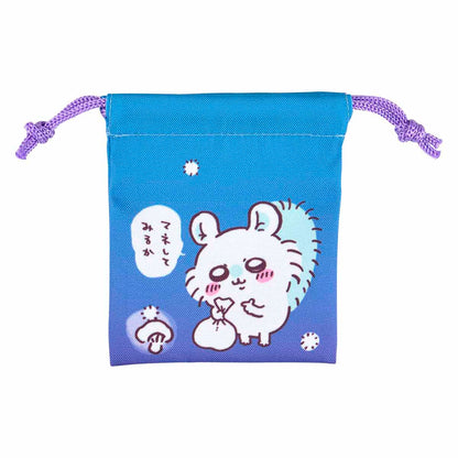 Chiikawa Excited to Go Out! Convenient 2-Piece Mini Drawstring Bag Set (Chiikawa & Momonga)
