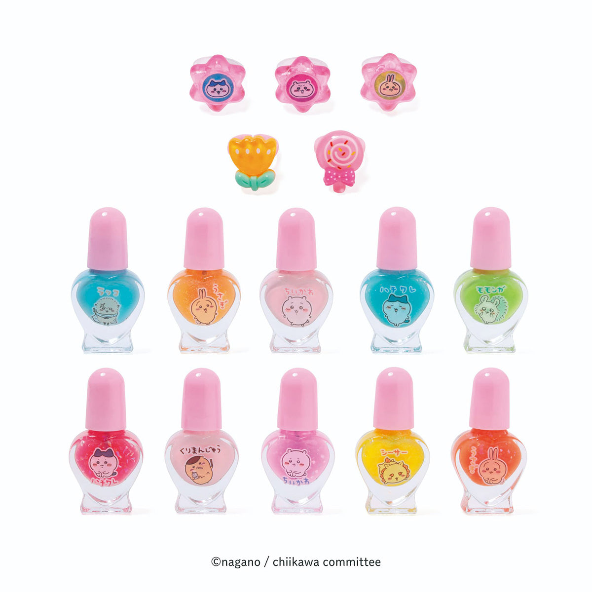Chiikawa Peelable Nail Polish and Ring Set