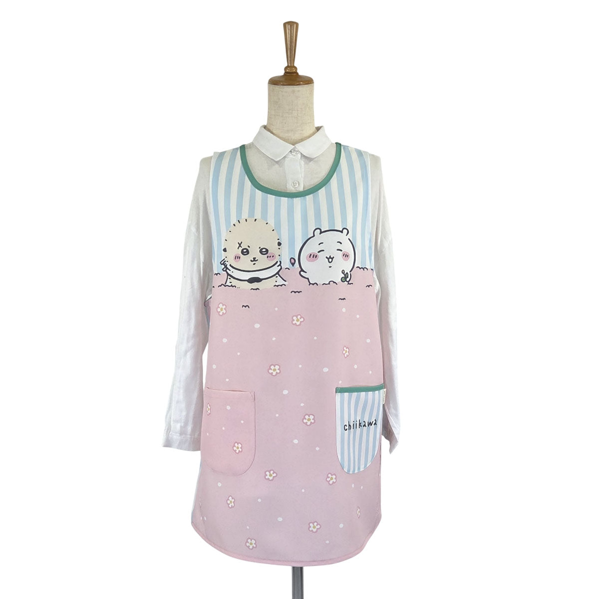 치이카와 앞치마 (꽃・스트라이프 무늬)