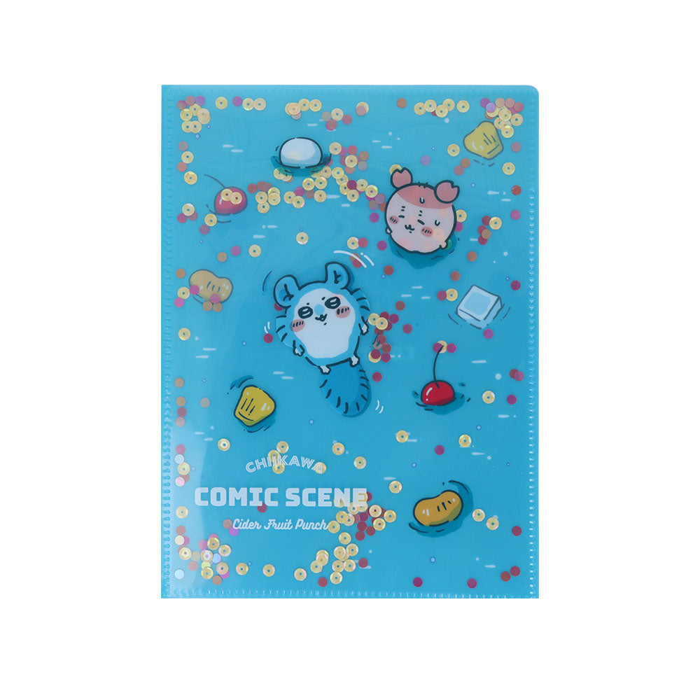 ちいかわ スパンコール入クリアファイルA5W（フルーツポンチ・昼）