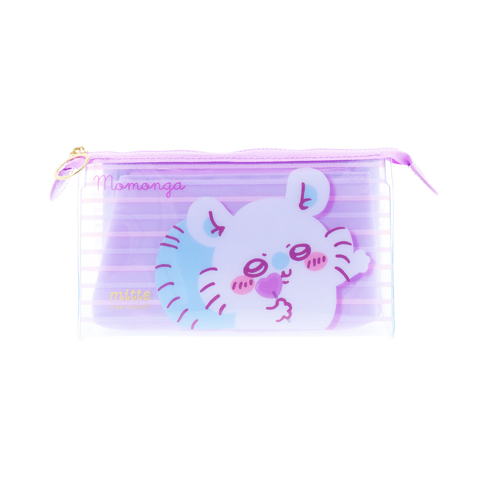 Chiikawa Clear Gusseted Pouch "mitte" (Momonga & Furuhonya)