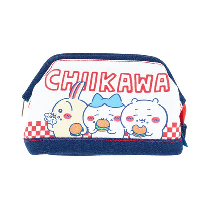 Chiikawa Denim Pouch with Wire (Hamburger)