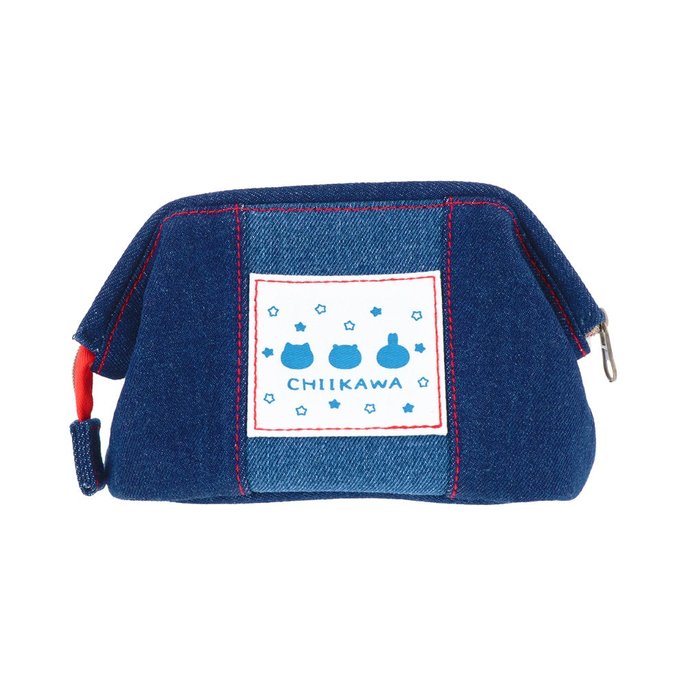 Chiikawa Denim Pouch with Wire (Hamburger)