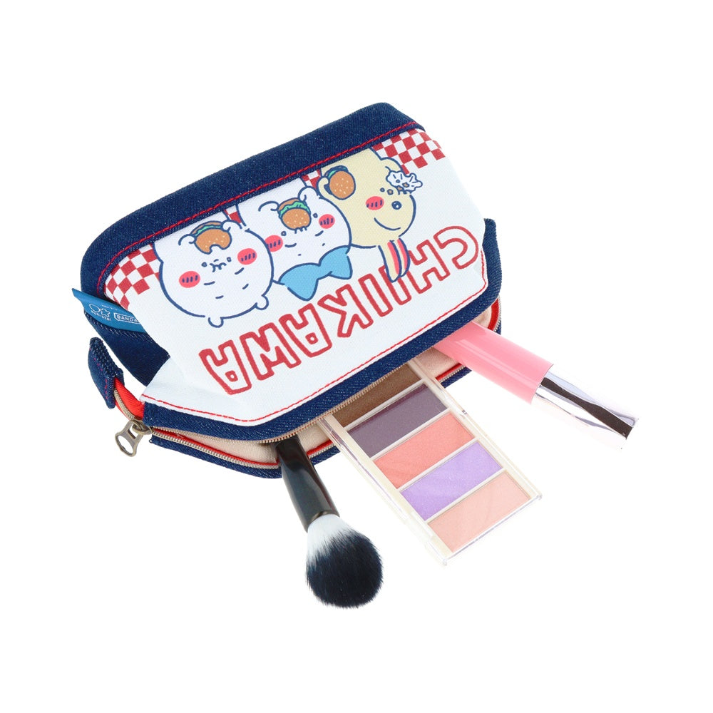 Chiikawa Denim Pouch with Wire (Hamburger)