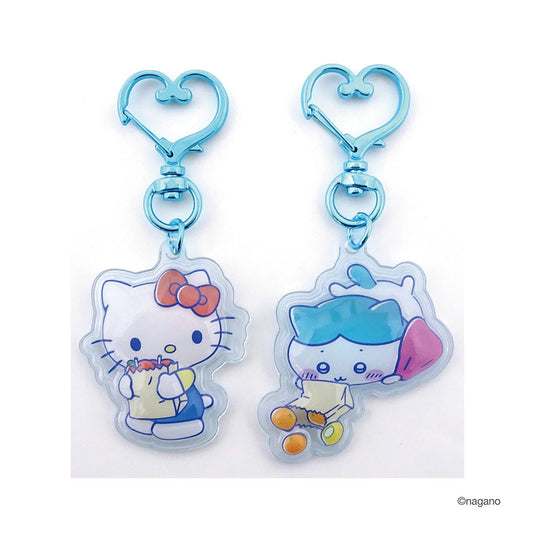 ちいかわ×サンリオキャラクターズ ぷっくりったいペアキーホルダー（ハチワレ×ハローキティ）