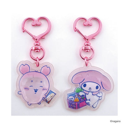 ちいかわ×サンリオキャラクターズ ぷっくりったいペアキーホルダー（古本屋×マイメロディ）