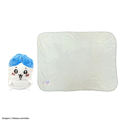ちいかわ マスコット巾着付きブランケット（ふわふわハチワレ）