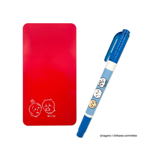 吉伊卡哇 格子筆套裝（紅色布面 吉伊卡哇＆兔子）