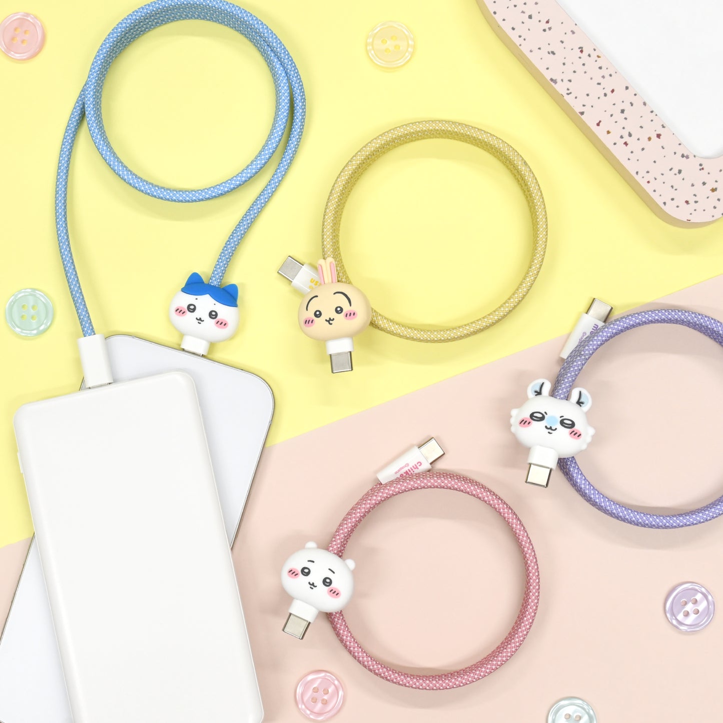 ちいかわ PD60W対応 USB2.0 Type-C マスコットマグネットケーブル（うさぎ）