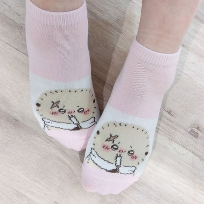 Chiikawa Sneaker-Length Socks (Rakko Ice) for Women