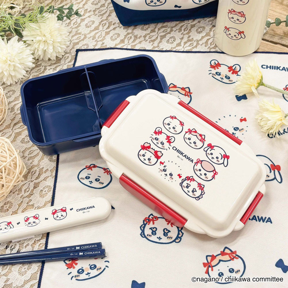 Chiikawa 4-Point Lock 1-Tier Lunch Box (Ribbon)