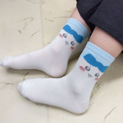 Chiikawa Crew Socks (Hachiware Face) for Women