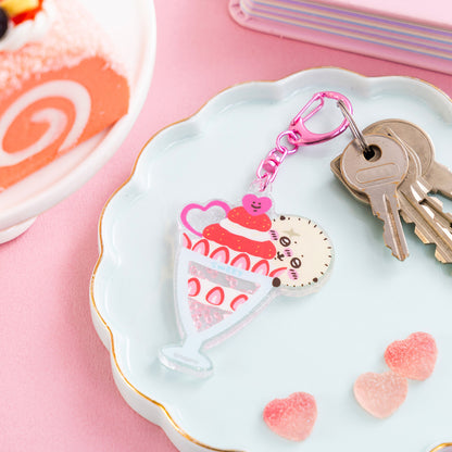 吉伊卡哇 海獺搖搖鑰匙扣（草莓聖代）