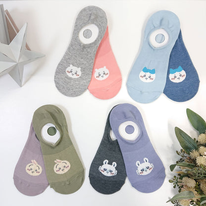 Chiikawa Kokopita Sneaker-Length Socks (Momonga Charcoal)