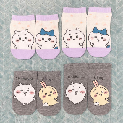 Chiikawa Sneaker-Length Socks (Chiikawa & Hachiware, Left & Right)