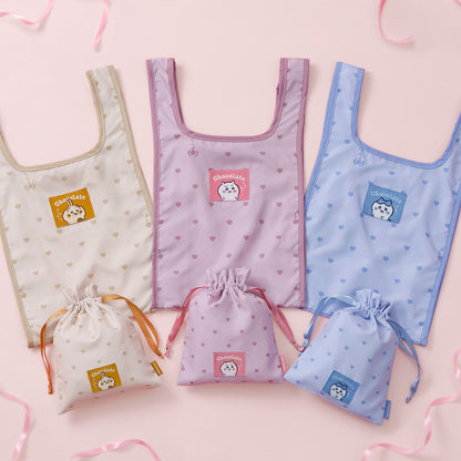 Chiikawa Eco Bag Heart Chocolate Hachiware Blue