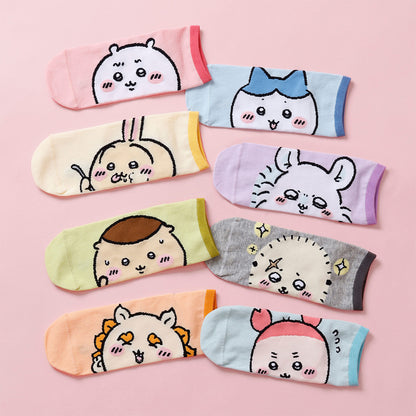 Chiikawa Crew Socks Usagi Close-Up Light Yellow